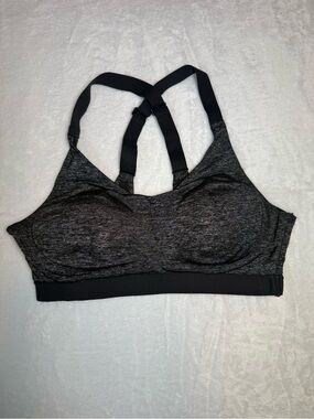 Heathered Black Crossback Light Support Sports Bra